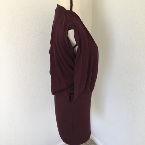 Robert Rodriguez runway stretch silk plum blouson draped back dress - Picture 7 of 13